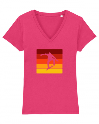 Retro Skateboarding Sunset - Skater For Life Raspberry