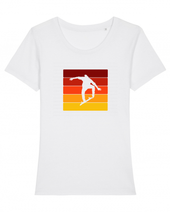 Retro Skateboarding Sunset - Skater For Life White