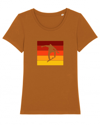 Retro Skateboarding Sunset - Skater For Life Roasted Orange