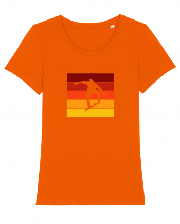 Retro Skateboarding Sunset - Skater For Life Bright Orange