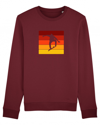 Retro Skateboarding Sunset - Skater For Life Burgundy