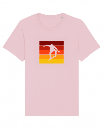 Retro Skateboarding Sunset - Skater For Life Cotton Pink