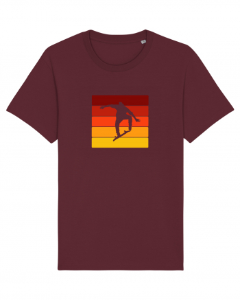 Retro Skateboarding Sunset - Skater For Life Burgundy