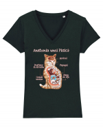 Anatomia unei pisici Tricou mânecă scurtă guler V Damă Evoker