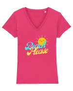 Beach Please Tricou mânecă scurtă guler V Damă Evoker