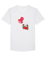 Rac vs Caracatiță Tricou mânecă scurtă guler larg Bărbat Skater