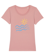 Marea și Soarele Tricou mânecă scurtă guler larg fitted Damă Expresser