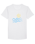 Marea și Soarele Tricou mânecă scurtă guler larg Bărbat Skater