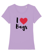 I love bags negru Tricou mânecă scurtă guler larg fitted Damă Expresser