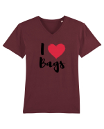 I love bags negru Tricou mânecă scurtă guler V Bărbat Presenter