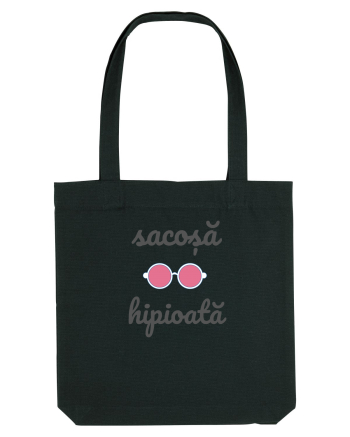 Sacoșă hipioată ochelari roz gri Black