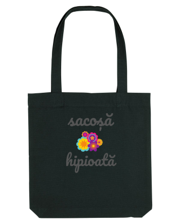 Sacoșă hipioată flori colorate  Black