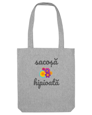 Sacoșă hipioată flori colorate  Heather Grey