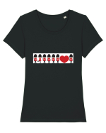 Love London Tricou mânecă scurtă guler larg fitted Damă Expresser