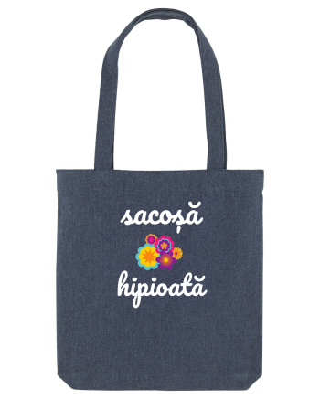Sacoșă hipioată flori colorate  Midnight Blue