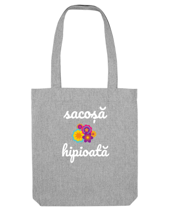 Sacoșă hipioată flori colorate  Heather Grey