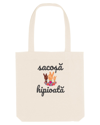 Sacoșă hipioată simbol v al păcii Natural