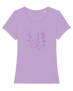 Lavanda Mov Tricou mânecă scurtă guler larg fitted Damă Expresser