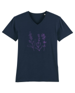 Lavanda Mov Tricou mânecă scurtă guler V Bărbat Presenter