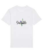 Sensible floare albastră Tricou mânecă scurtă Unisex Rocker