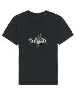 Sensible floare albastră Tricou mânecă scurtă Unisex Rocker