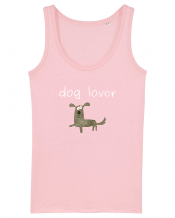 Dog Lover alb Cotton Pink