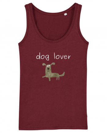 Dog Lover alb Burgundy