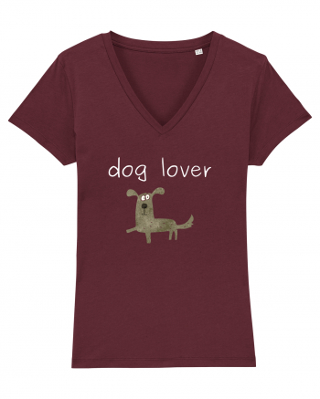 Dog Lover alb Burgundy