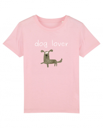 Dog Lover alb Cotton Pink