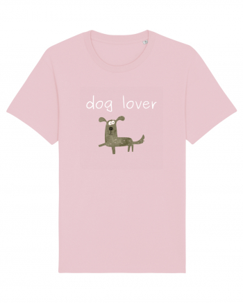 Dog Lover alb Cotton Pink