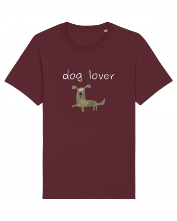 Dog Lover alb Burgundy