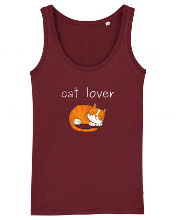 Cat Lover alb Burgundy