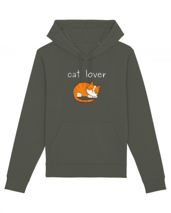 Cat Lover alb Khaki