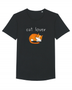 Cat Lover alb Tricou mânecă scurtă guler larg Bărbat Skater