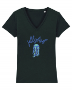 Jellyfish (meduză) Tricou mânecă scurtă guler V Damă Evoker