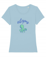 Octopus (caracatiță) Tricou mânecă scurtă guler larg fitted Damă Expresser