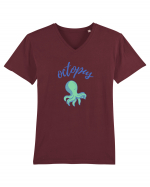 Octopus (caracatiță) Tricou mânecă scurtă guler V Bărbat Presenter