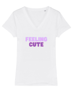 Feeling cute Tricou mânecă scurtă guler V Damă Evoker