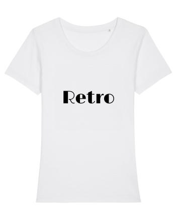 Retro text negru White