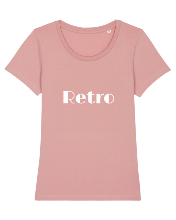Retro text alb Canyon Pink