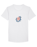 Floare roz Tricou mânecă scurtă guler larg Bărbat Skater