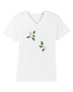Frunze verzi Tricou mânecă scurtă guler V Bărbat Presenter