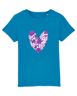 Inimă florală mov Tricou mânecă scurtă  Copii Mini Creator