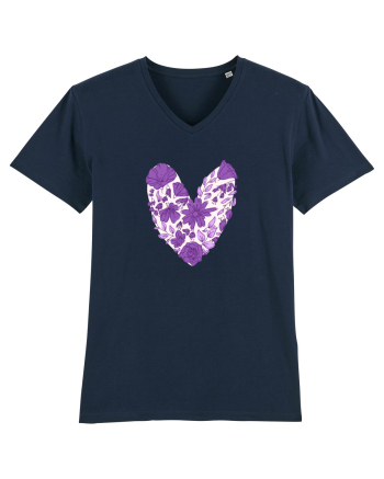 Inimă florală mov French Navy