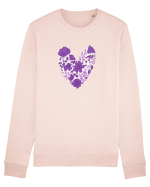 Inimă florală mov Bluză mânecă lungă Unisex Rise
