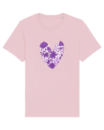 Inimă florală mov Tricou mânecă scurtă Unisex Rocker
