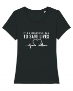 It's a beautiful day to save lives Tricou mânecă scurtă guler larg fitted Damă Expresser