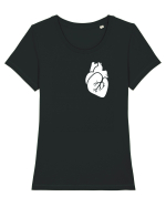 Heart Tricou mânecă scurtă guler larg fitted Damă Expresser
