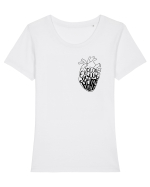 Explore your heart Tricou mânecă scurtă guler larg fitted Damă Expresser