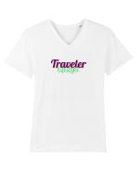 Traveler lifestyle Tricou mânecă scurtă guler V Bărbat Presenter
